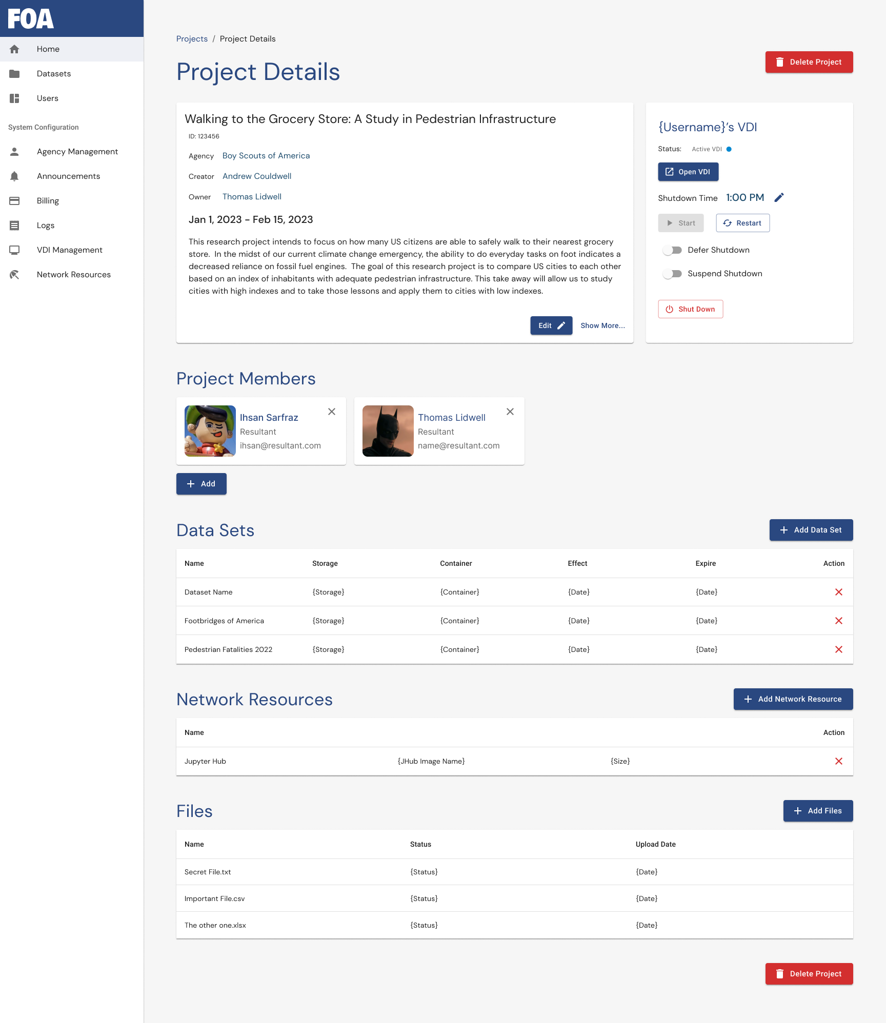 Data Sharing Platform example